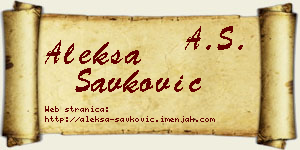 Aleksa Savković vizit kartica
